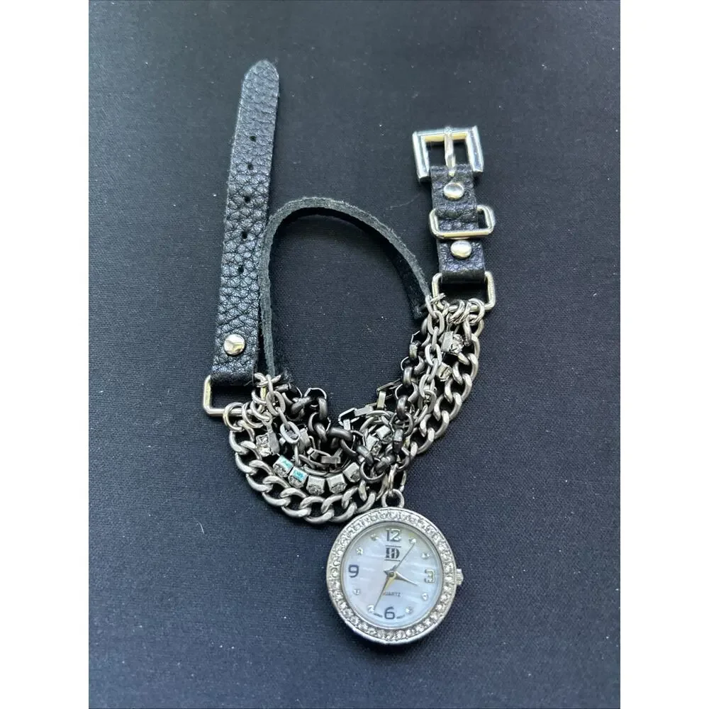 ID MOP Dial Chain Bracelet Womens Quartz Watch